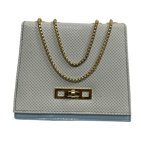 Stylish Grey Shoulder Bag with Golden Chain Strap